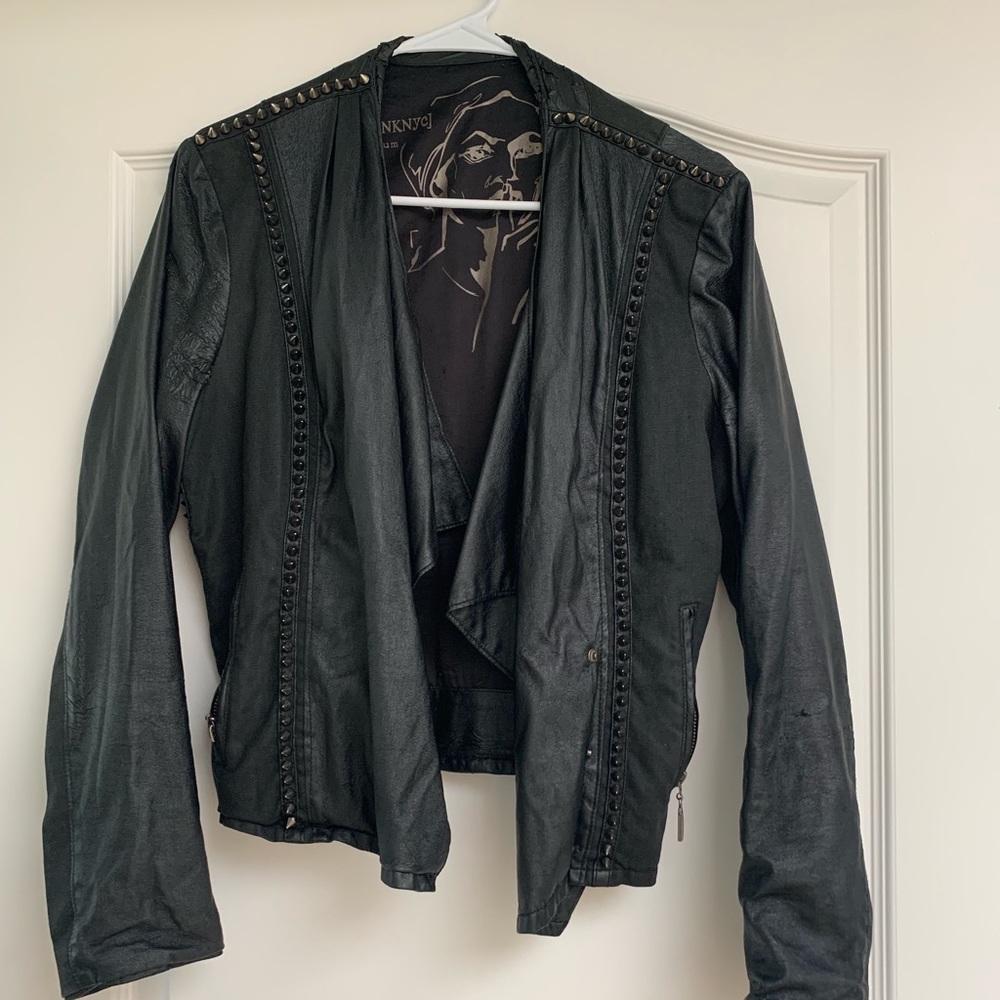 Blank NYC studded leather jacket.